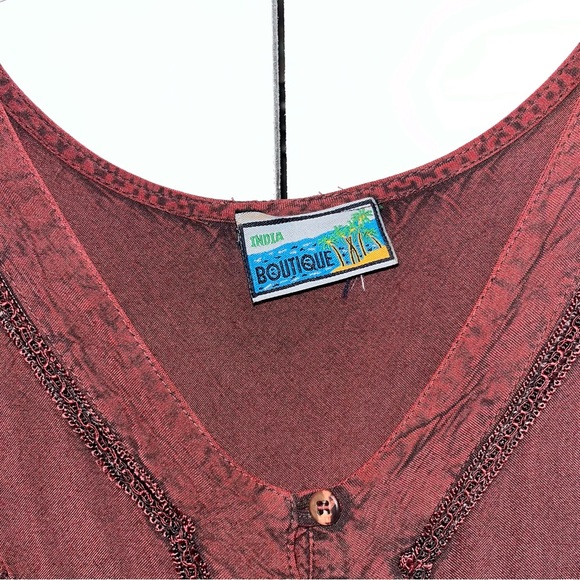 India Boutique free size burgundy jumper dress - Picture 3 of 14